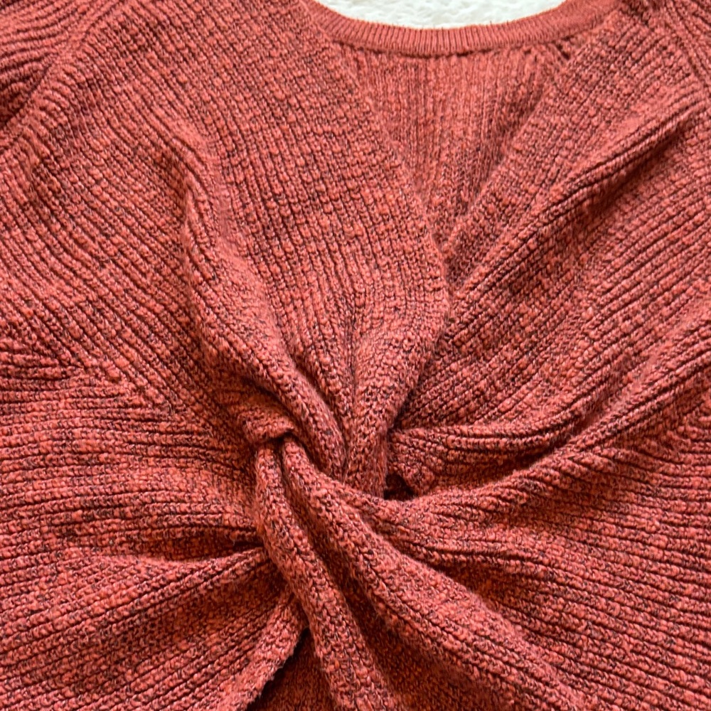 Aerie Rust Color Twist-Back Sweater - Picture 2 of 5
